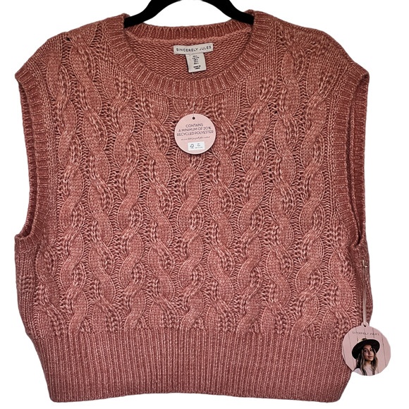 Sincerely Jules Pink Cable Knit Sweater - Picture 1 of 8